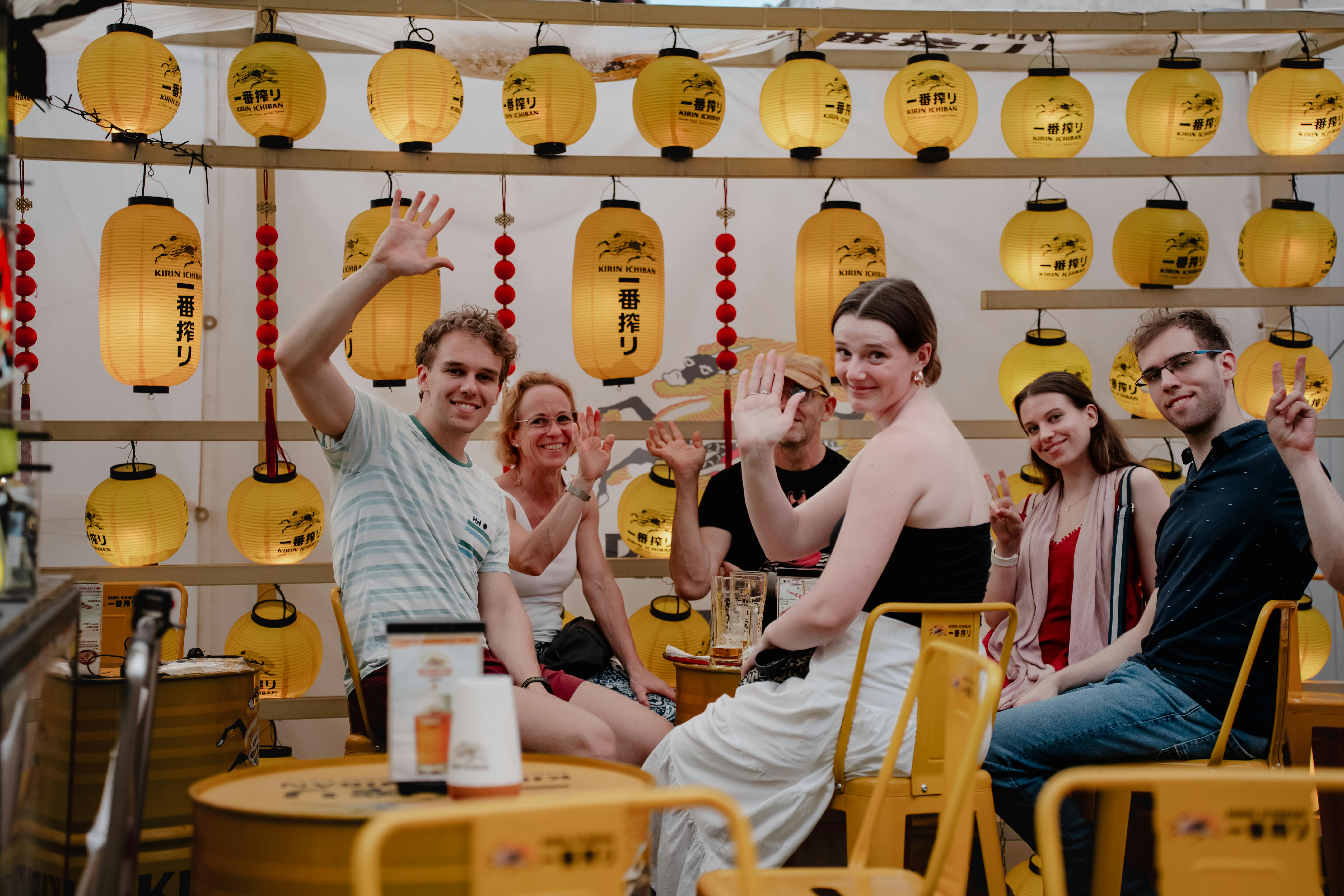 Friends exploring Tokyo on a group trip to Japan